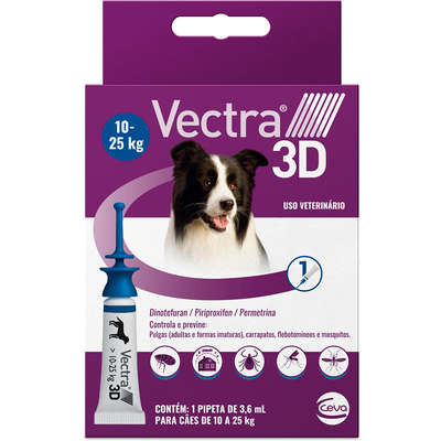 Vectra 3D Cães 10 a 25kg 1 Pipeta