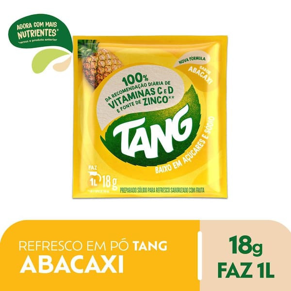 Refresco em Pó Sabor Abacaxi Tang 18g