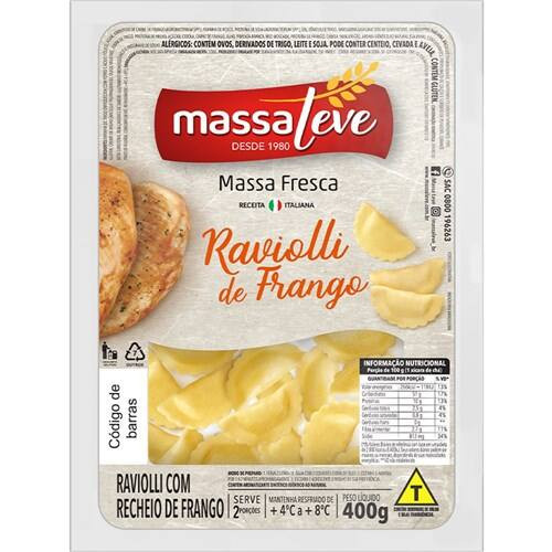 Ravioli de Frango Massa Leve Embalagem 400g