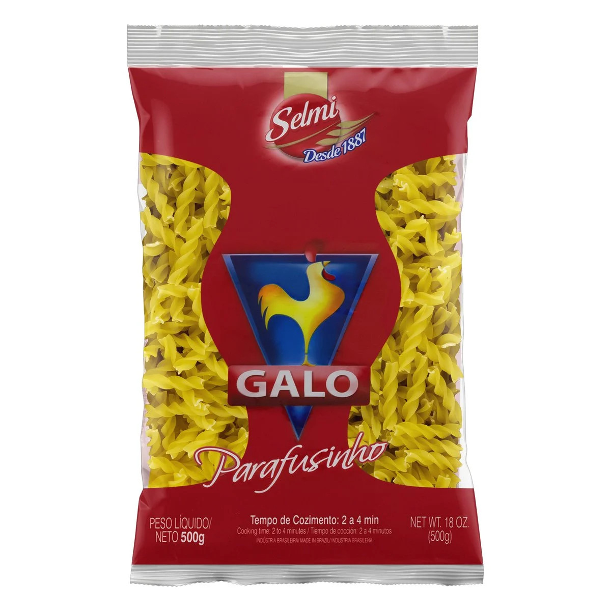 MACARRAO SEMOLA GALO PARAFUSINHO 500G