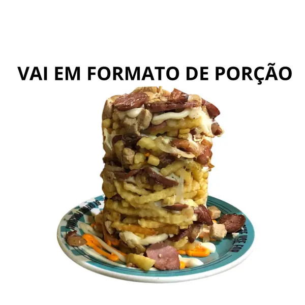 Torre de Batata (Cheddar, Catupiry, Bacon, Calabresa, Frango e Queijo