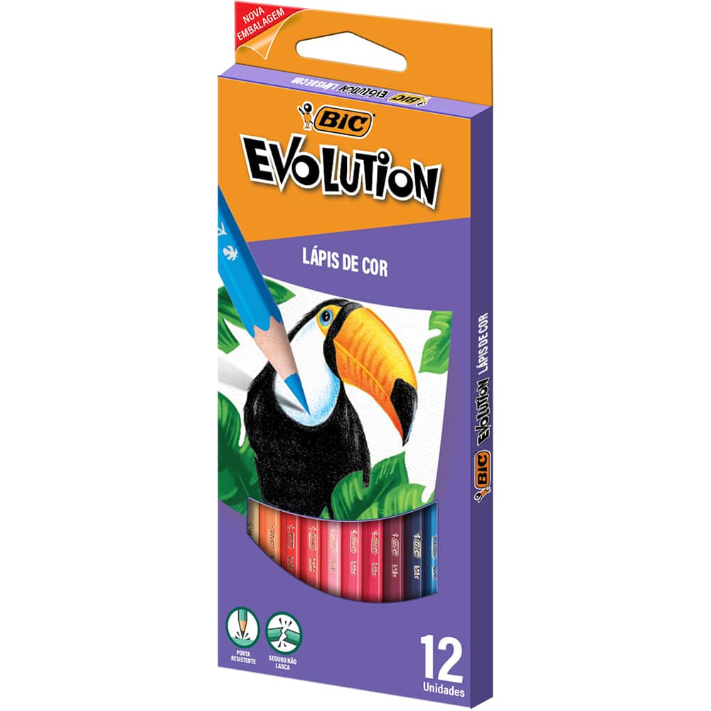 Lápis de cor Bic evolution c/12 cores 