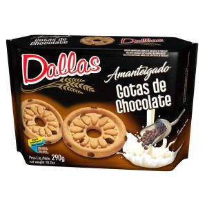 BISC DALLAS AMANTEIGADO GOTAS DE CHOCOLATE 290G