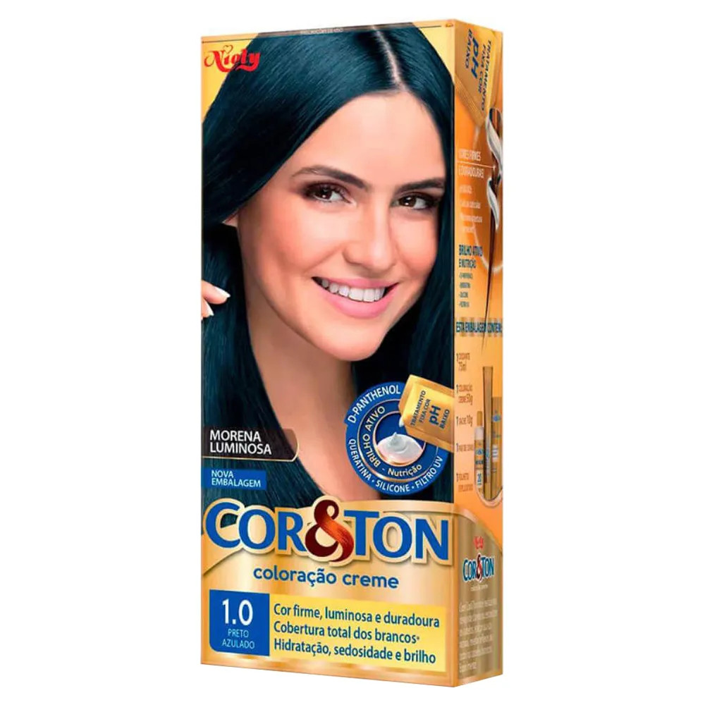 COLORAÇÃO TINTURA COR & TON 1.0 PRETO AZULADO