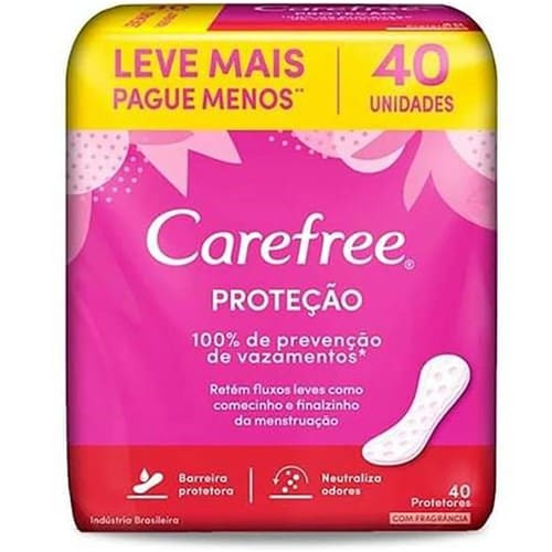 Protetor Diário Proteção com Perfume Carefree com 40un