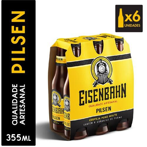 Cerveja Eisenbahn Pilsen 355ml com 6un