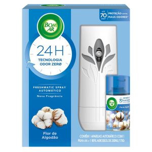 APARELHO BOM AR SPRAY AUTOMATICO+REFIL FLOR DE ALGODAO 250ML