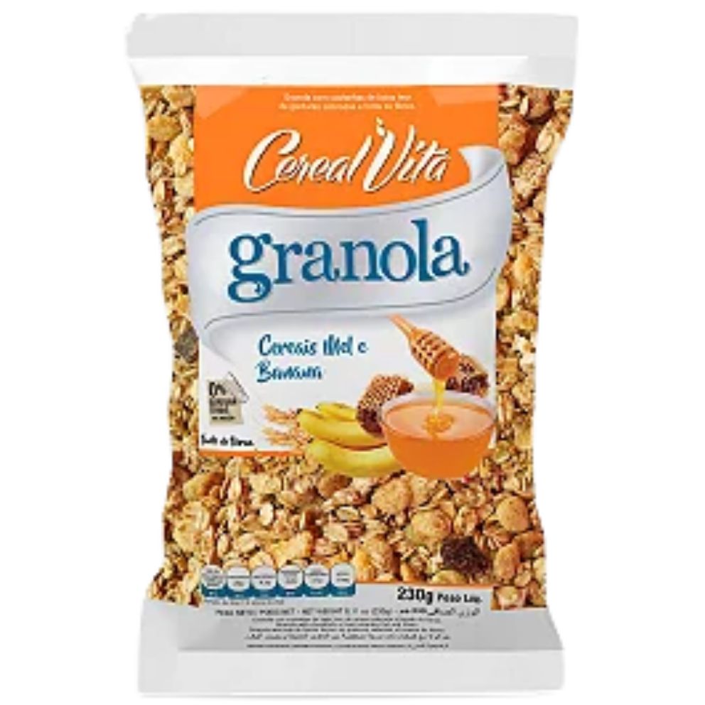 GRANOLA CEREAL VITA CEREAIS, MEL E BANANA 230G