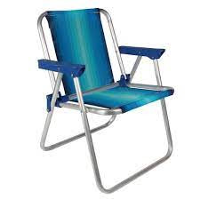 Cadeira de aluminio alta Mor azul 