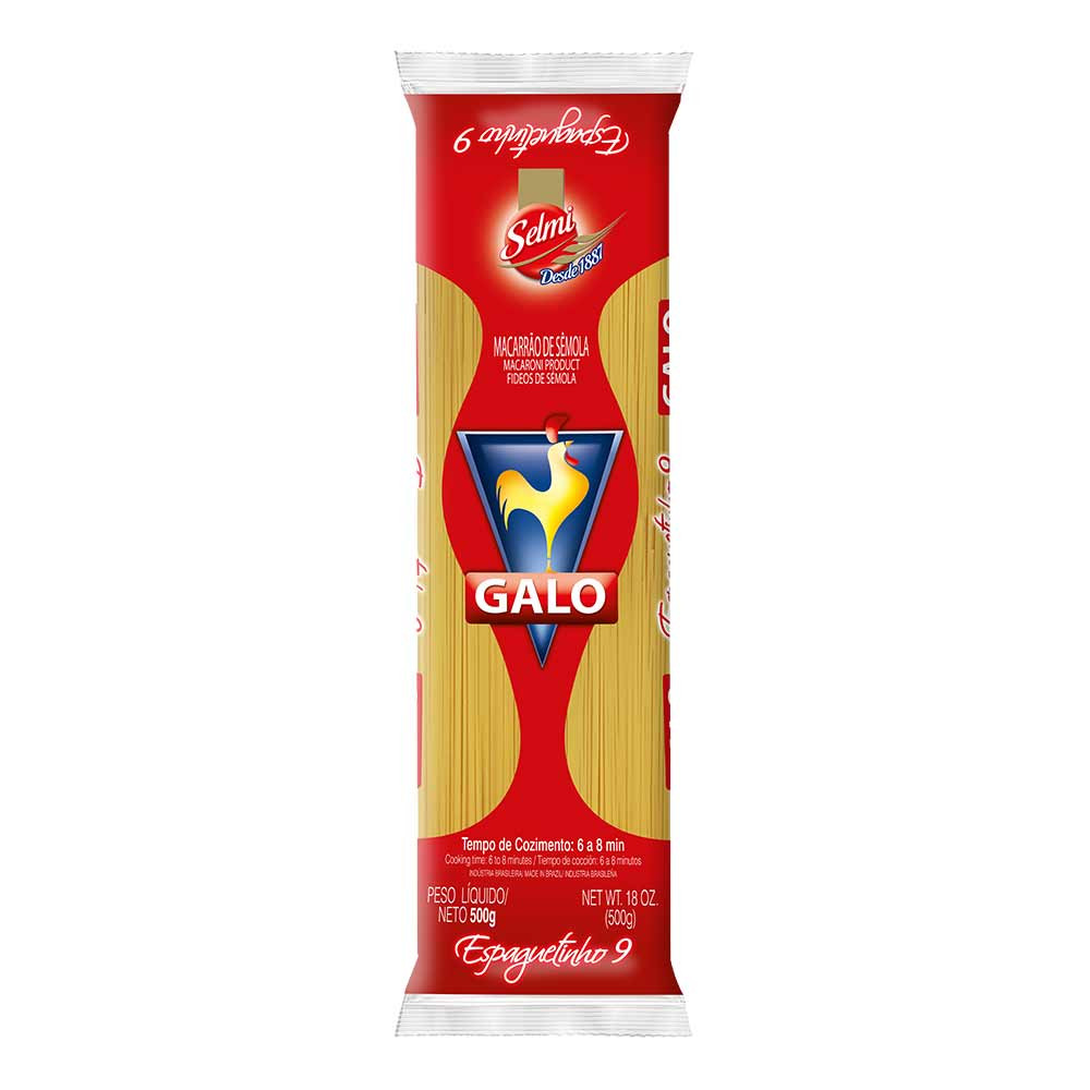MACARRAO SEMOLA GALO ESPAGUETINHO 9 500G