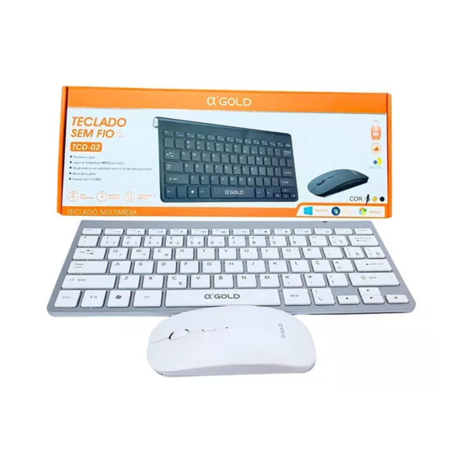 Kit Teclado e Mouse s fio compacto Agold