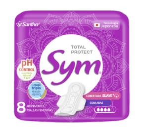 Absorvente Sym Cobertura Suave com Abas C/ 8un