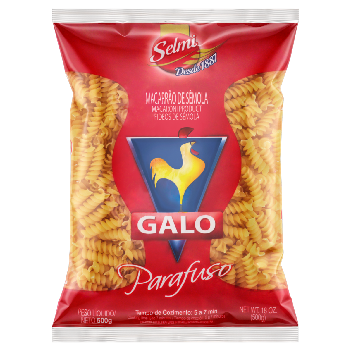 Macarrao Galo Semola Parafuso 500g