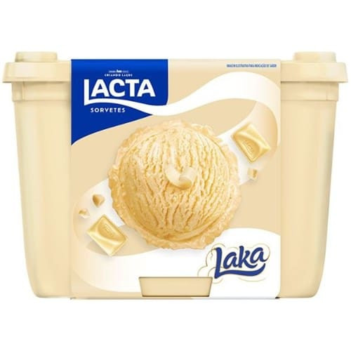 Sorvete Laka de Chocolate Branco Lacta Pote 1,5l