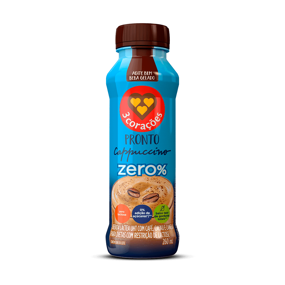 CAPPUCCINO PRONTO 3CORAÇOES ZERO 260ML