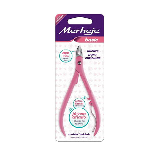 ALICATE P/ CUTICULAS MERHEJE ROSA