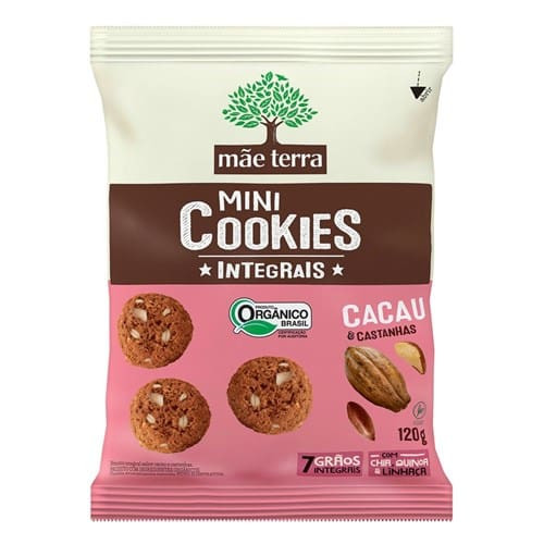 Mini Cookies Cacau e Castanhas Mãe Terra 120g