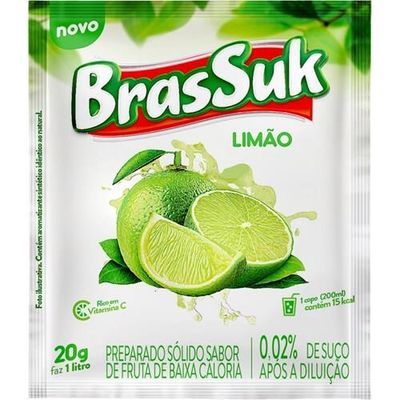 Refresco Brassuk em Pó Limão Embalagem 20g