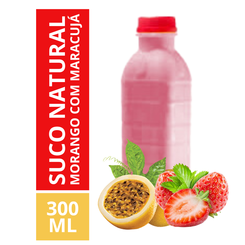 Suco Natural de Morango com Maracujá 300ml