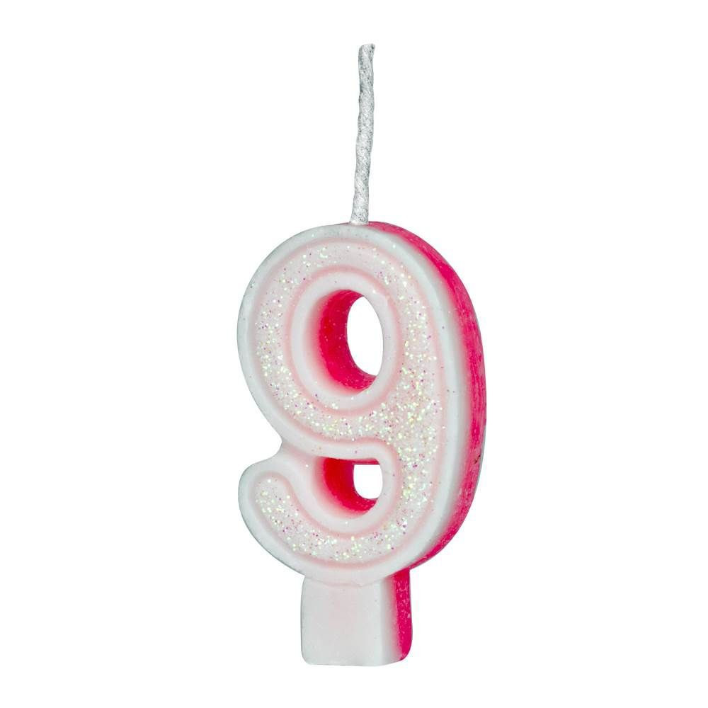VELA GLITER REGINA Nº9 ROSA
