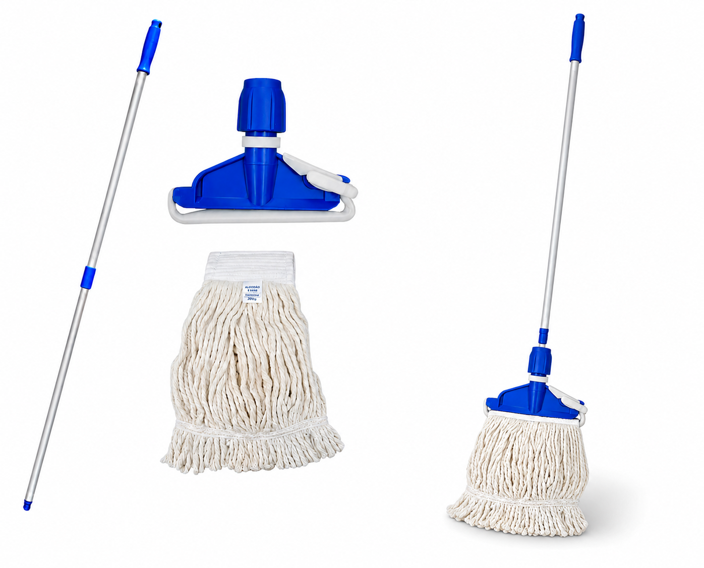Esfregão Mop Úmido Completo c/ Cabo Extensor