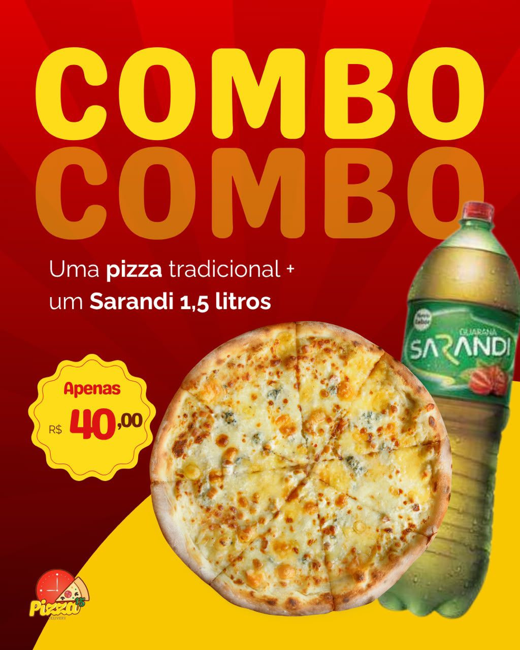 PIZZA GRANDE TRADICIONAL + SARANDI 1,5L 