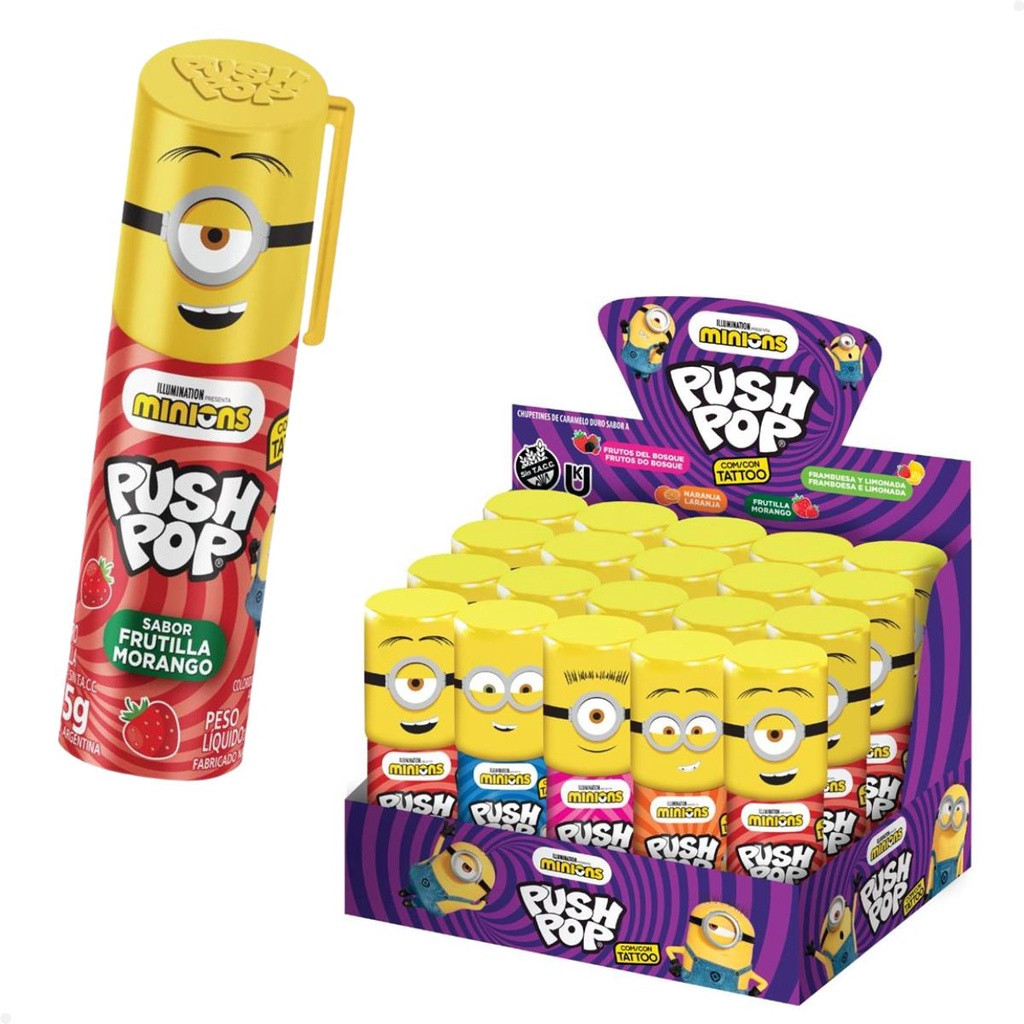 PIPULITO PUSH POP MINIONS C/ TATTOO