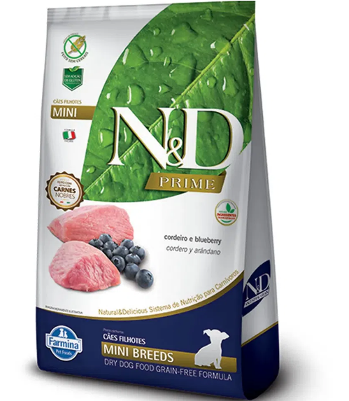 ND Prime Filhotes Mini Cordeiro e Blueberry 800g