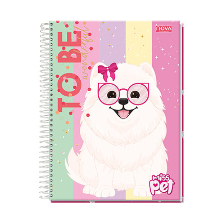 Caderno nova pequeno de 80 folhas miss pet  