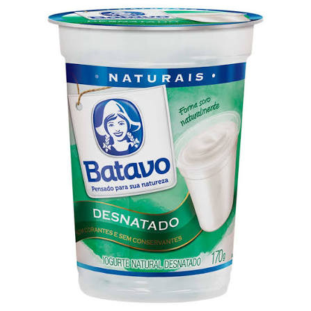 Iogurte Batavo natural desnatado 170g