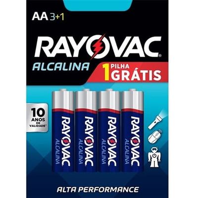 Pilha Alcalina Rayovac Aa Leve 4 Pague 3