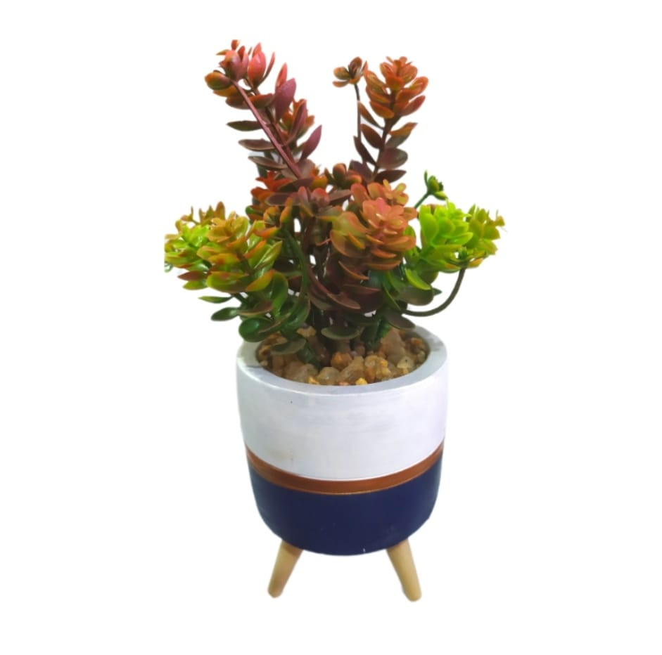 VASO DECORATIVO + PLANTA ARTIFICIAL