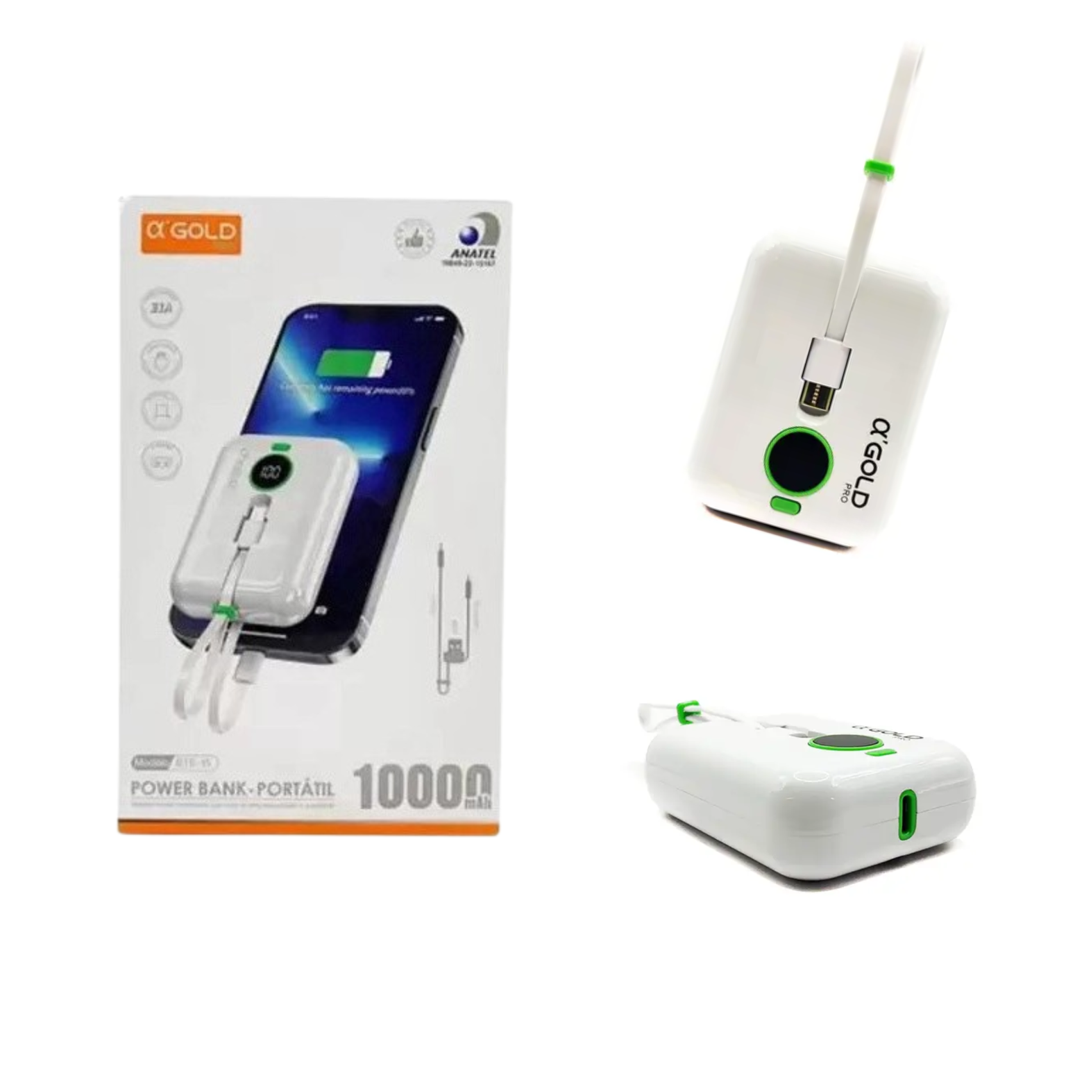 Power bank (Carregador portátil) Agold 10000Mah 