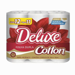 PAPEL HIGIENICO DELUXE COTTON FOLHA DUPLA C/12