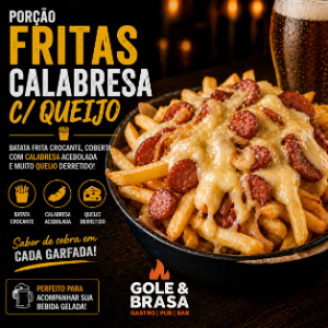 PORÇÃO FRITAS CALABRESA  C/QUEIJO