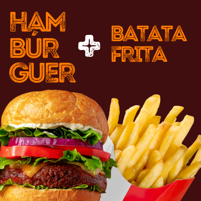 Hamburguer 200gr + Batata Frita