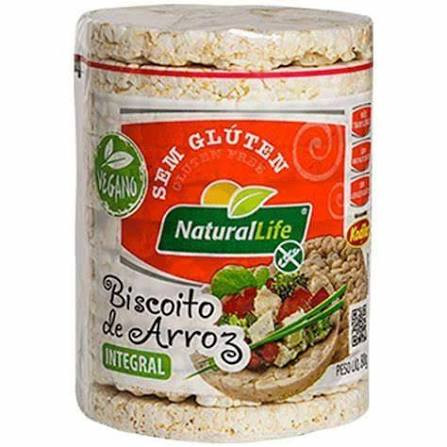 Biscoito Arroz Natural Life Vegan Zr Glut Gde 80g