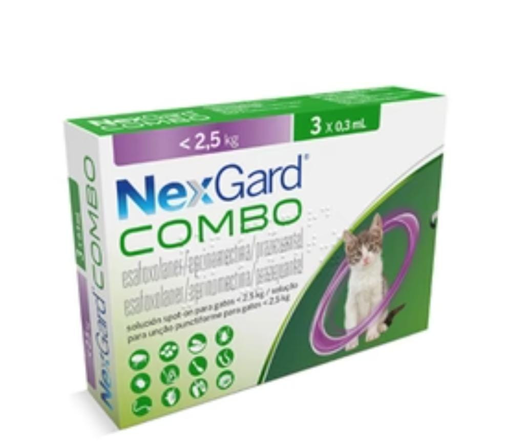 NexGard Combo Gatos 0,800 - 2,5Kg Caixa c\3Un