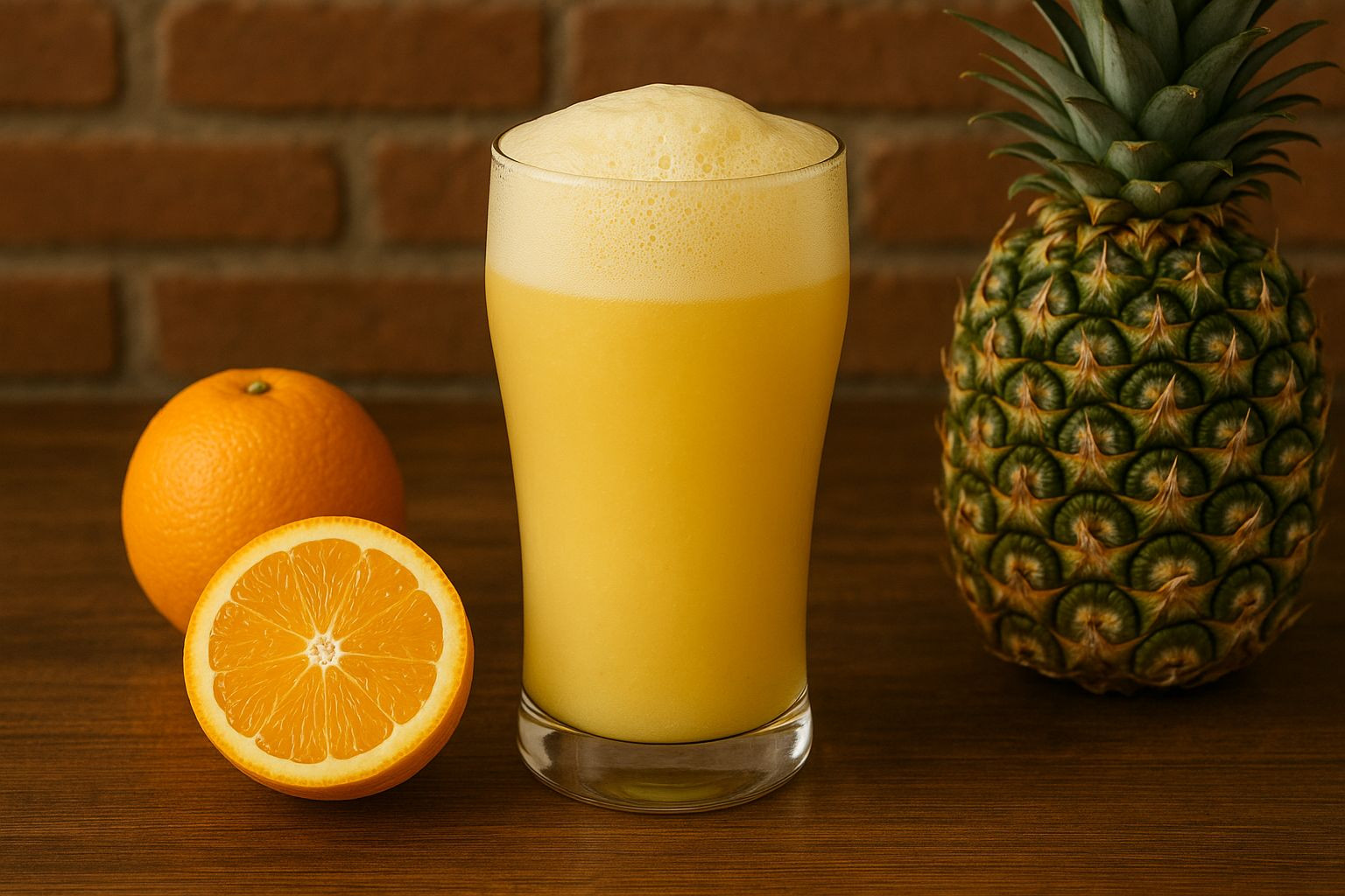 Suco de laranja com abacaxi