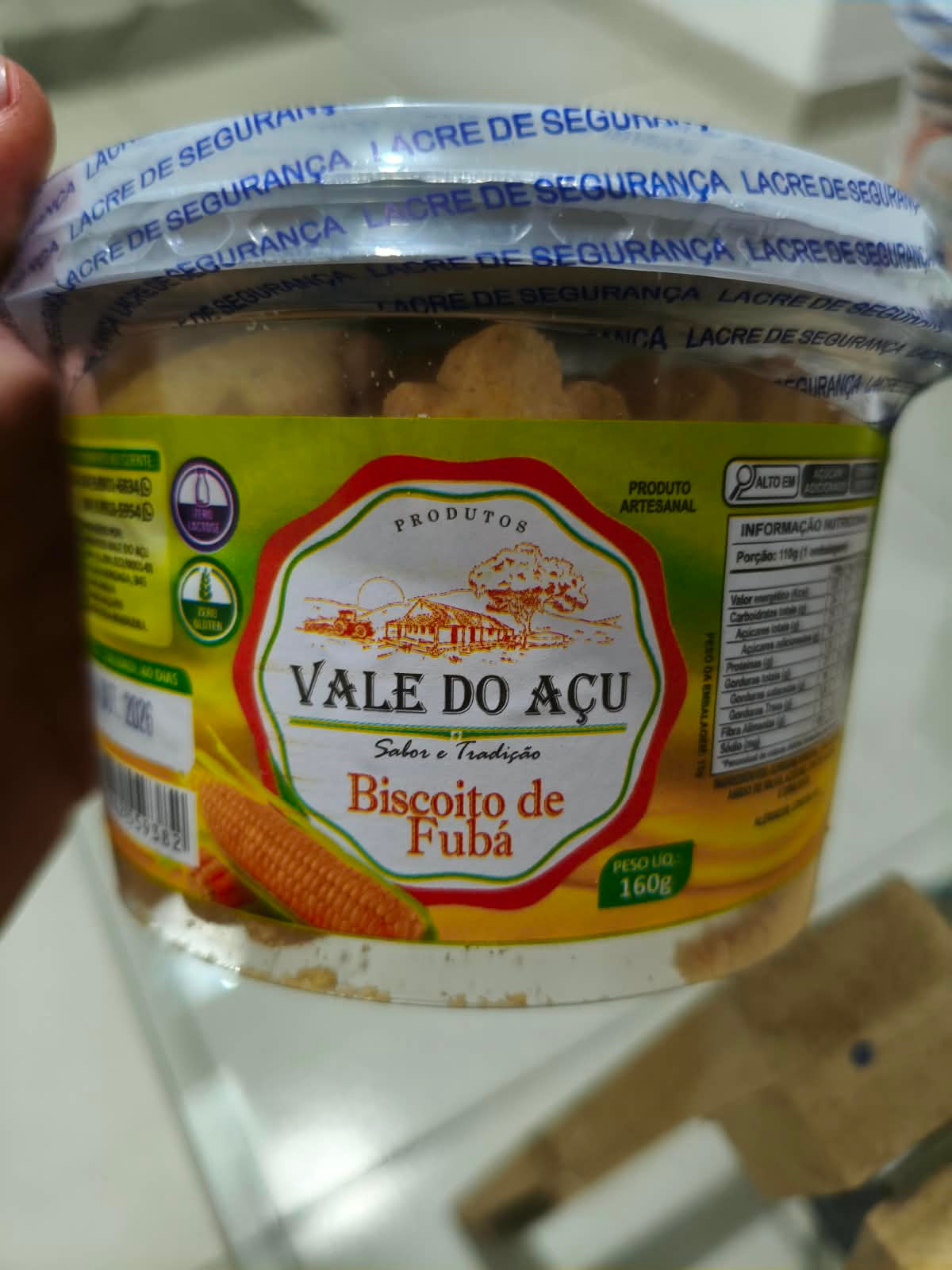 BISCOITO DE FUBA 200GM VALE DO AÇU