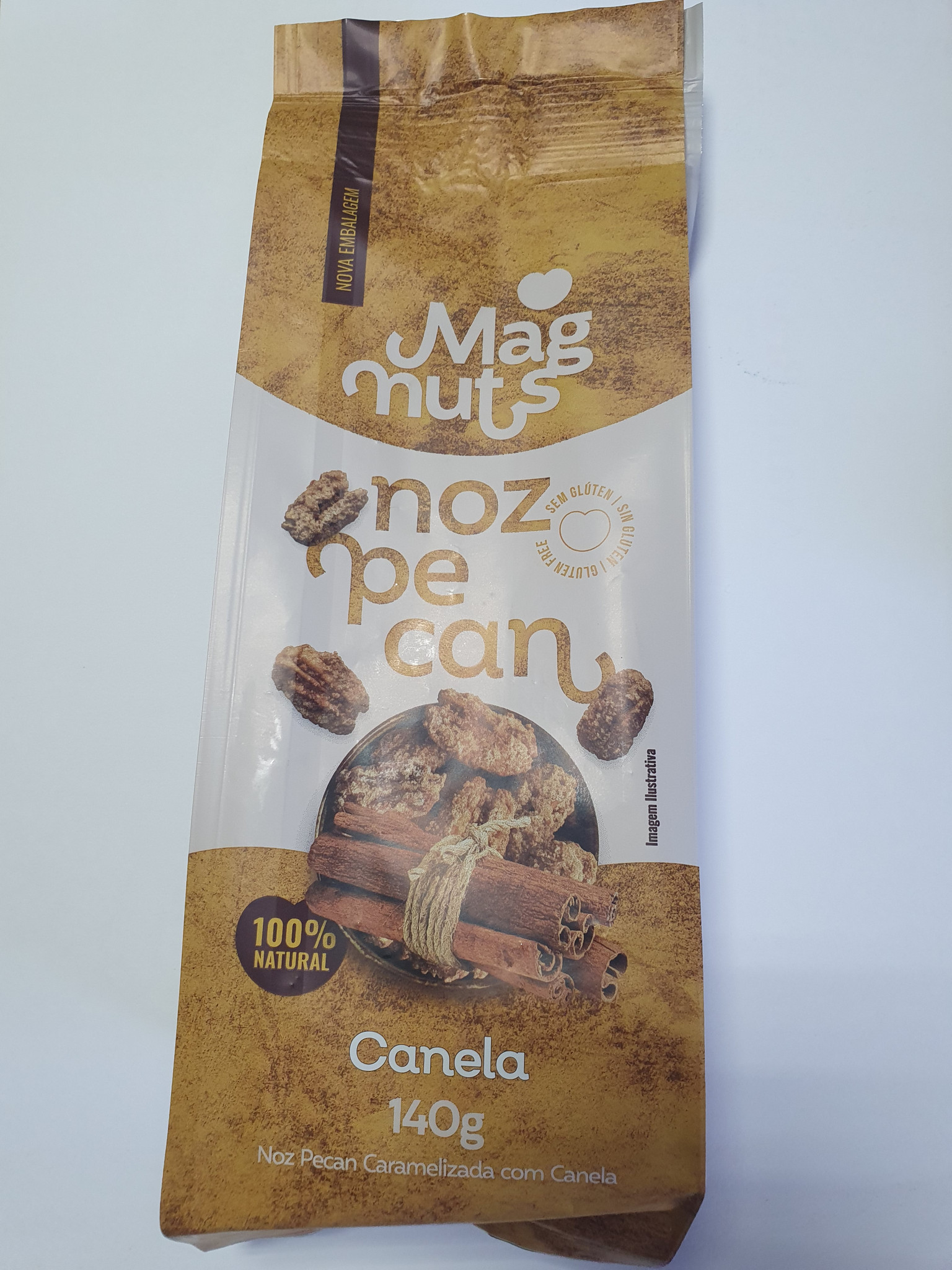 Noz pecan Mag Nuts caramelizada com canela 140g