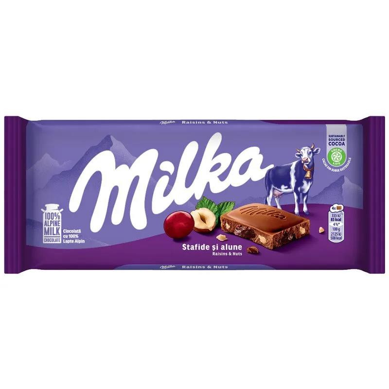 BARRAO MILKA 100G PASSAS E AVELA