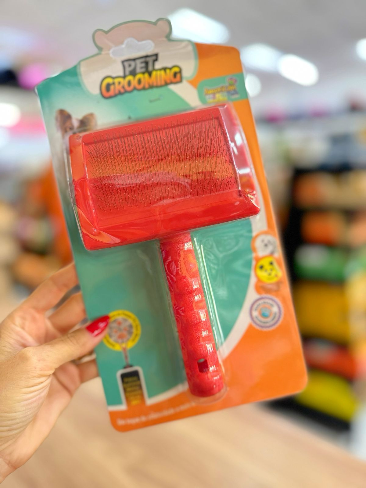 Rasqueadeira Pet Grooming Vermelha
