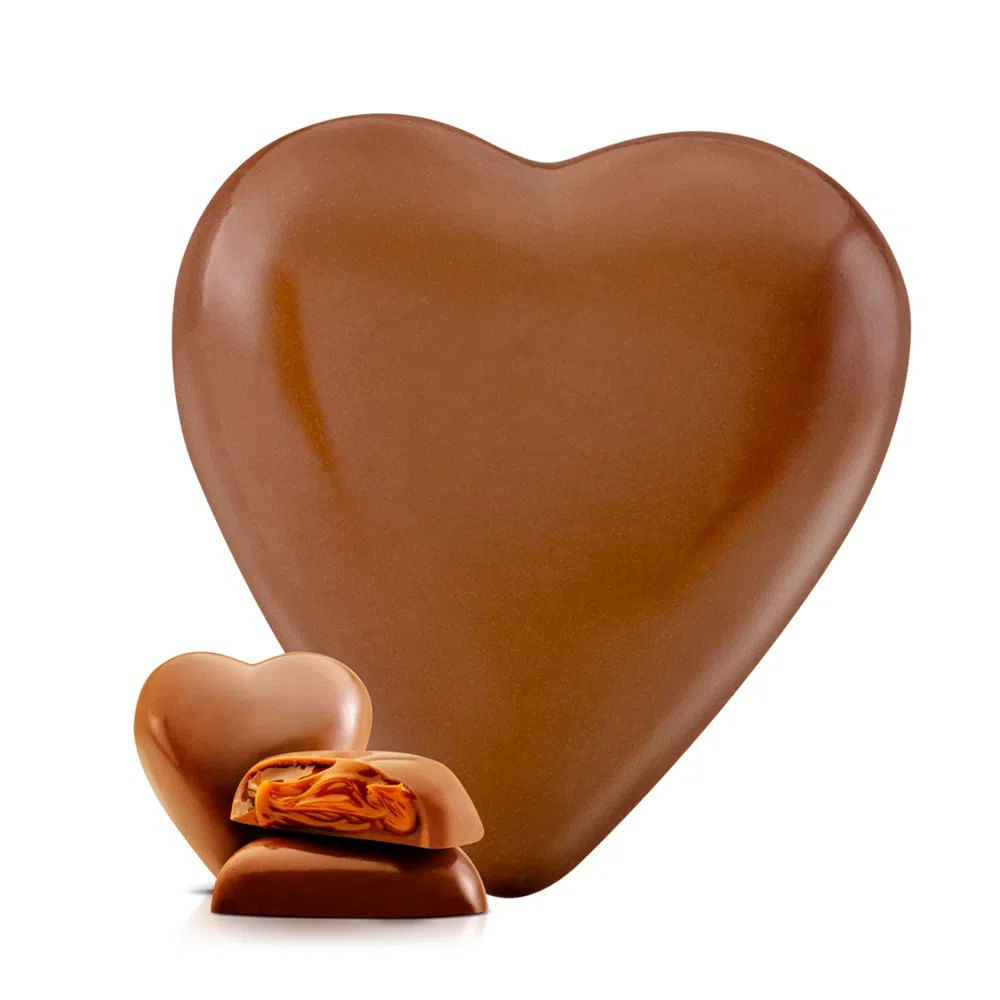Casquinha de chocolate limao e maracujá  formato de  coração 
