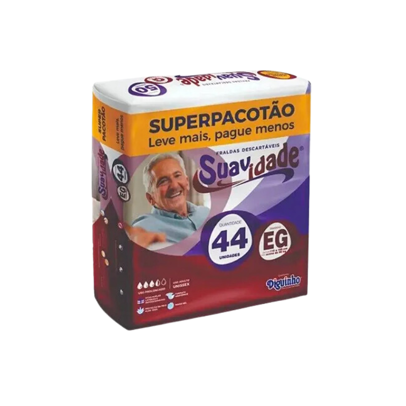 Fralda Geriátrica Suavidade EG – Pacote com 44 Unidades