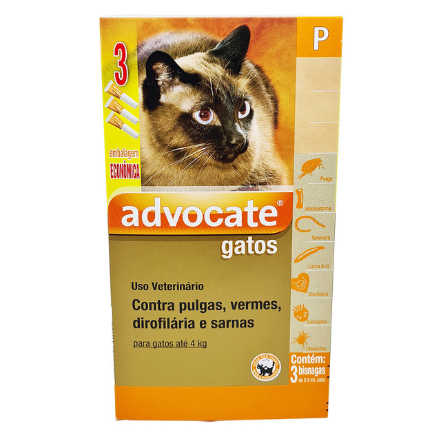 Advocate Gatos P - 4 kg Emb. 3 Pipetas 