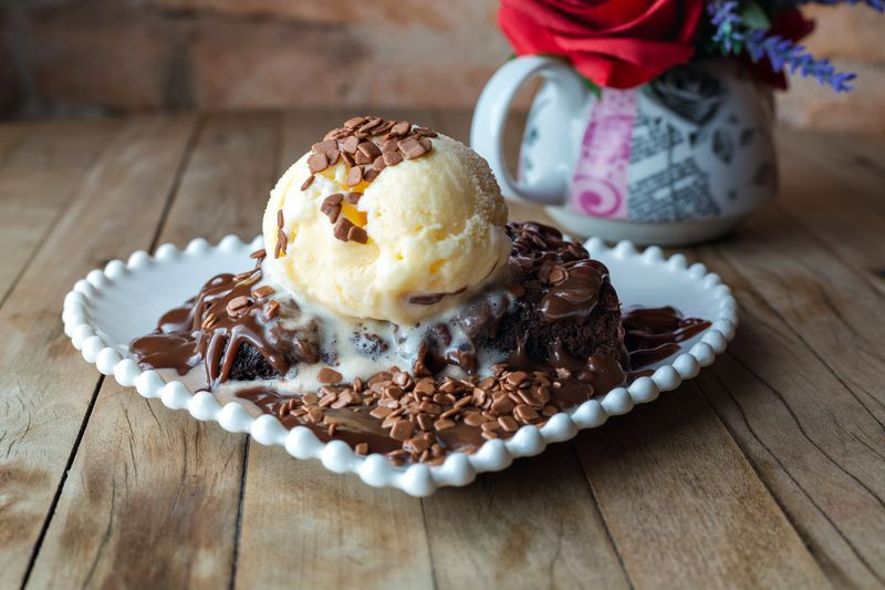 Brownie com sorvete
