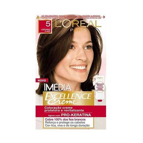 Kit Tintura para Cabelo Imedia Excellence Castanho Claro N5 L'oréal Paris