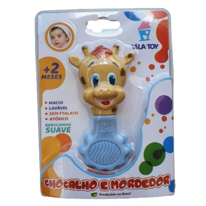 Chocalho Mordedor Girafa - Azul