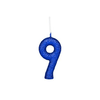 VELA CINT.GLITER AZUL REGINA N°9